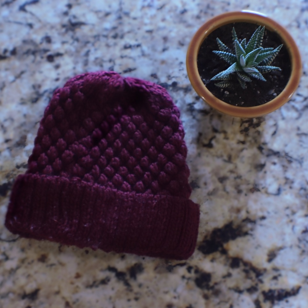 Knit Maroon Beanie